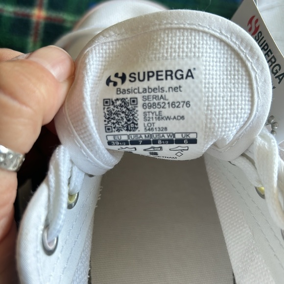 NWT Superga platform sneaker in white with candy coloured rubber soles - Picture 4 of 6